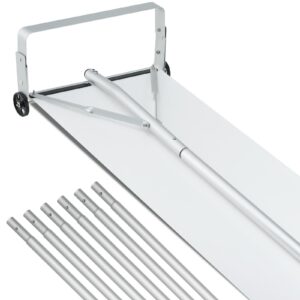 WDP30YCGDSLHUWNL3V0 Pelle à neige VEVOR pour toits, portée de 9 m, en aluminium, avec bâche de protection, lame de 48 cm de qualité supérieure, sécuritaire sur le toit grâce à ses roulettes, poignée antidérapante, idéale pour les toits de maison, la neige sur la voiture et les feuilles mortes.