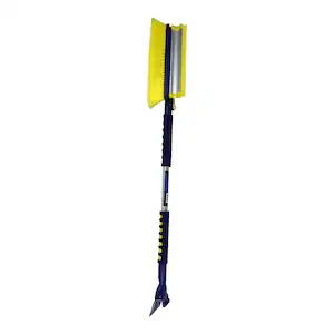 Koolatron Brosse à neige à tête pivotante ultra résistante extensible de 43 à 63 po avec grattoir à glace et raclette de 5 po